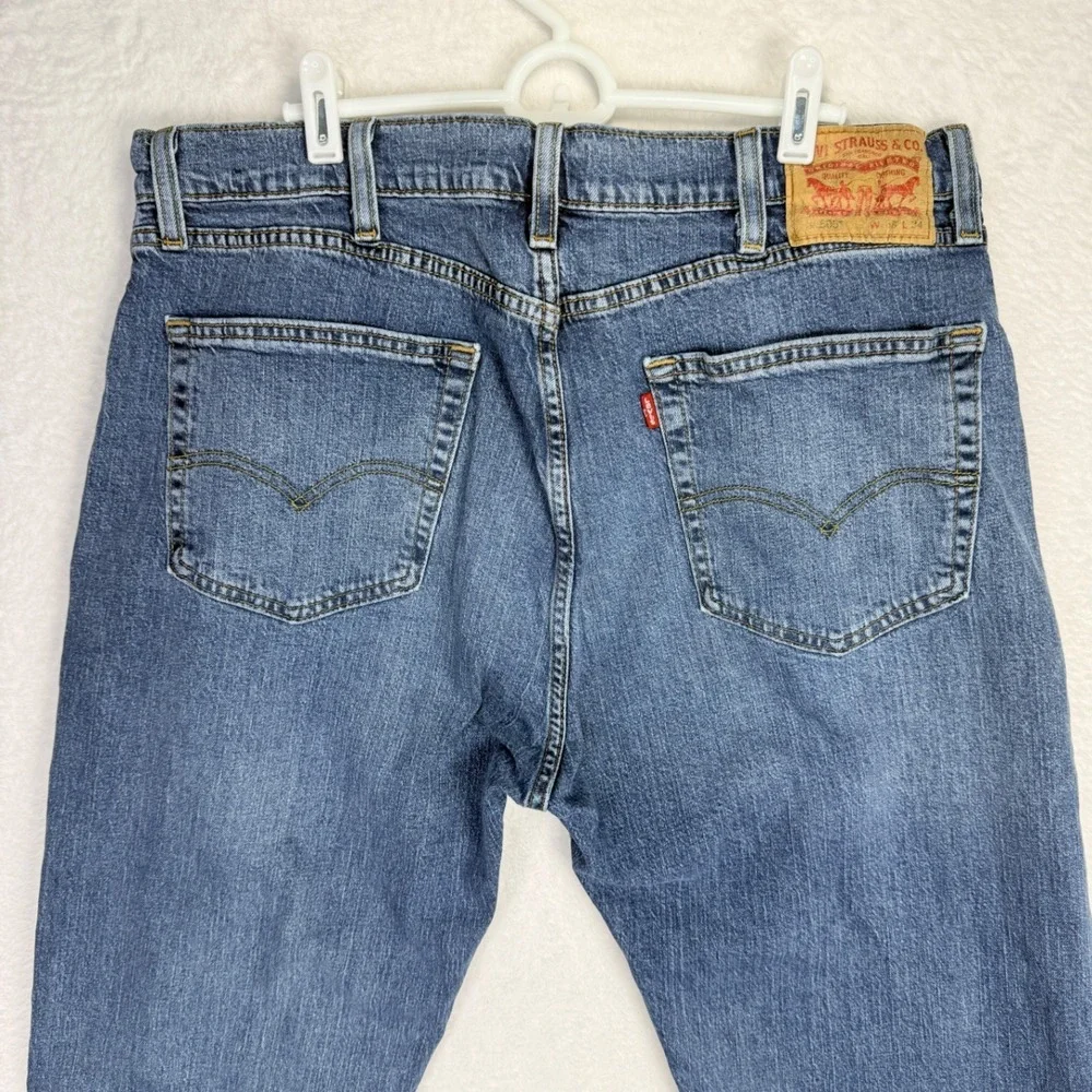 Levis 505 Regular Fit Jeans Mens 38x34 Medium Wash Blue Straight‎ Leg